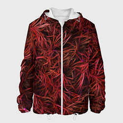 Мужская куртка Красная трава на чёрном фоне