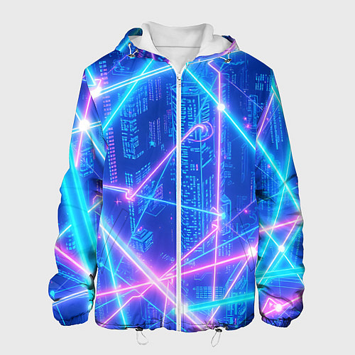 Мужская куртка Неоновые провода / 3D-Белый – фото 1