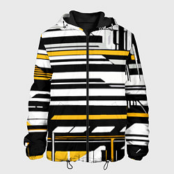 Мужская куртка Жёлто-белые технологические линии на чёрном фоне
