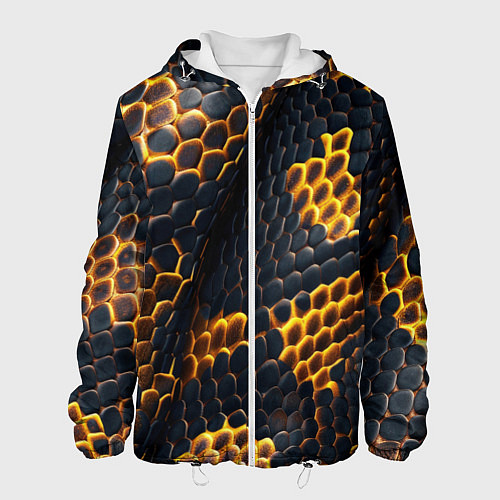 Мужская куртка Текстура змеи / 3D-Белый – фото 1