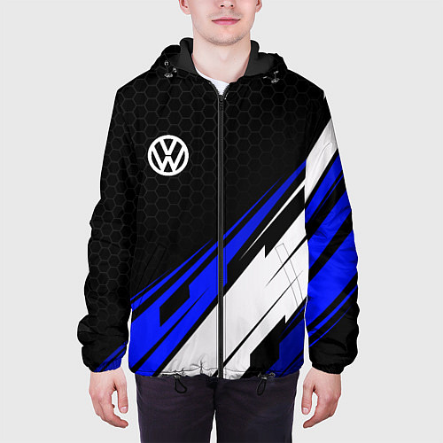 Мужская куртка Фольксваген - синий / 3D-Черный – фото 3