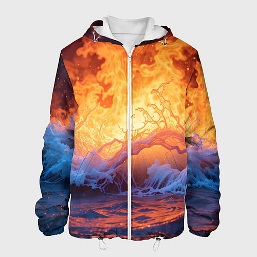 Мужская куртка Стихия огня и воды / 3D-Белый – фото 1