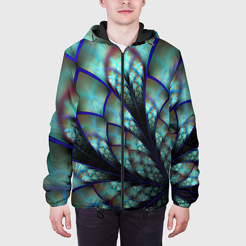 Мужская куртка Абстракция неон / 3D-Черный – фото 3