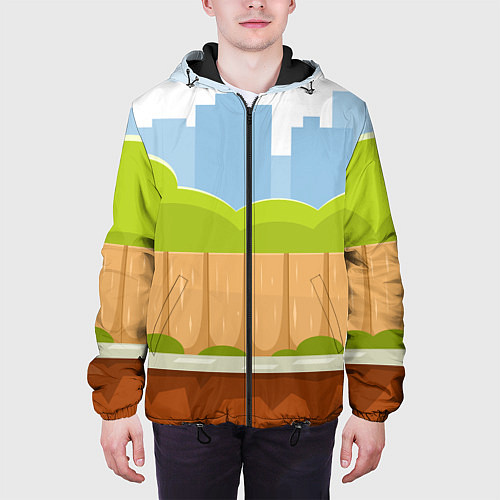 Мужская куртка Летний город / 3D-Черный – фото 3