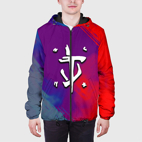 Мужская куртка Doom неоновые краски / 3D-Черный – фото 3
