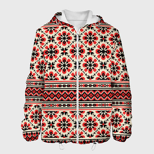 Мужская куртка Славянская обережная вышивка / 3D-Белый – фото 1