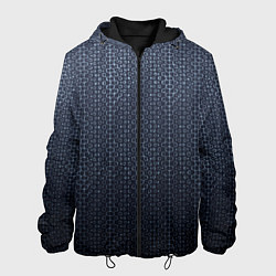 Куртка с капюшоном мужская Тёмный серо-синий градиент текстурированный с узор, цвет: 3D-черный