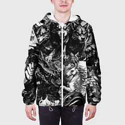 Куртка с капюшоном мужская Дракон и другие мифические существа в стиле тату, цвет: 3D-белый — фото 2