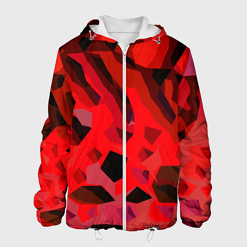 Мужская куртка Чёрно-красная пористая абстракция / 3D-Белый – фото 1