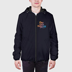 Куртка с капюшоном мужская One love forever, цвет: 3D-черный — фото 2