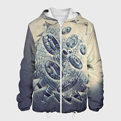 Куртка с капюшоном мужская Синяя кровь, цвет: 3D-белый