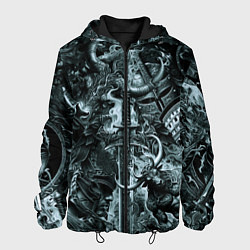 Мужская куртка Гладиатор и минотавр на фоне мечей и щитов