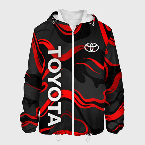 Мужская куртка Toyota - красные языки пламени / 3D-Белый – фото 1