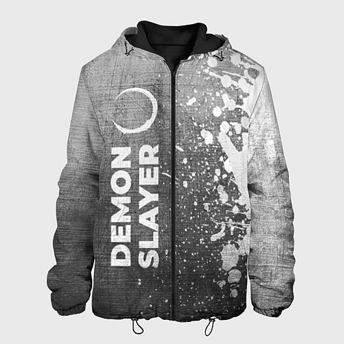 Мужская куртка Demon Slayer - grey gradient по-вертикали / 3D-Черный – фото 1