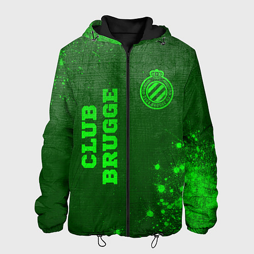 Мужская куртка Club Brugge - green gradient вертикально / 3D-Черный – фото 1