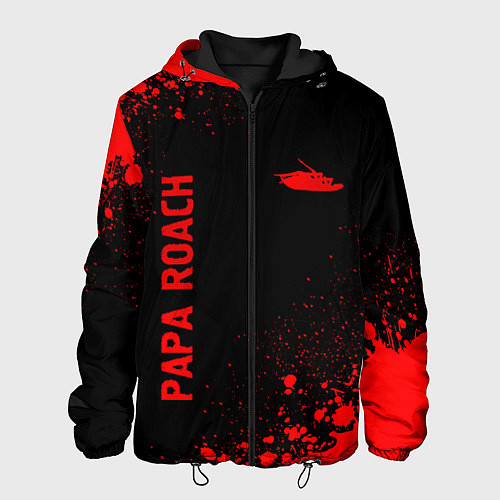Мужская куртка Papa Roach - red gradient вертикально / 3D-Черный – фото 1