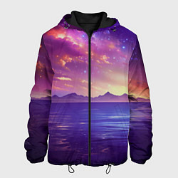 Куртка с капюшоном мужская Волшебная галактика, цвет: 3D-черный