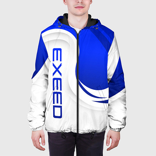 Мужская куртка Exeed - синий и белый / 3D-Черный – фото 3