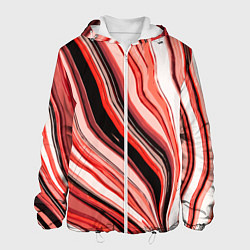 Мужская куртка Волнистые вертикальные чёрно-красные полосы