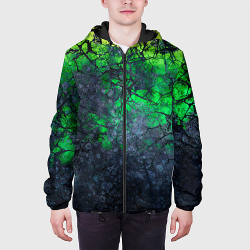 Мужская куртка Абстракция - acid web / 3D-Черный – фото 3