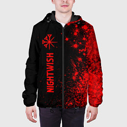 Куртка с капюшоном мужская Nightwish - red gradient по-вертикали, цвет: 3D-черный — фото 2