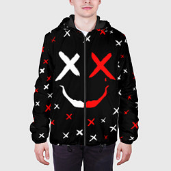 Куртка с капюшоном мужская Smile face, цвет: 3D-черный — фото 2