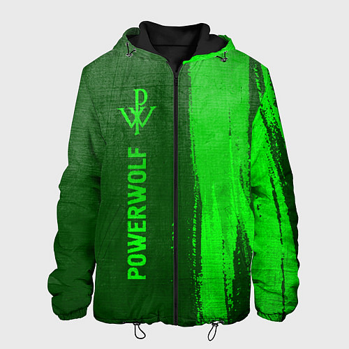 Мужская куртка Powerwolf - green gradient по-вертикали / 3D-Черный – фото 1