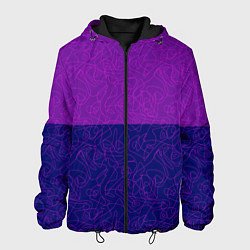 Мужская куртка Фиолетовый синий узор с абстрактными линиями