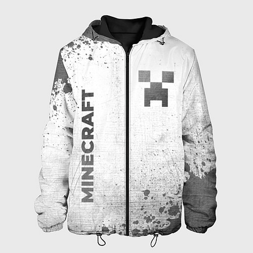 Мужская куртка Minecraft - white gradient вертикально / 3D-Черный – фото 1