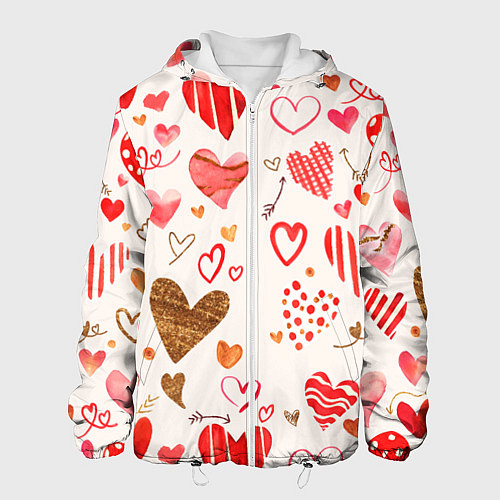 Мужская куртка Любовный паттерн / 3D-Белый – фото 1