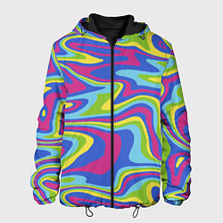 Мужская куртка Разноцветная абстракция волны