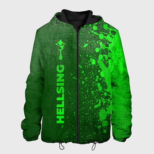 Мужская куртка Hellsing - green gradient по-вертикали / 3D-Черный – фото 1