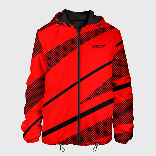 Мужская куртка Sport красный с чёрным полосами / 3D-Черный – фото 1