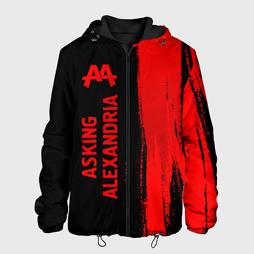 Мужская куртка Asking Alexandria - red gradient по-вертикали / 3D-Черный – фото 1