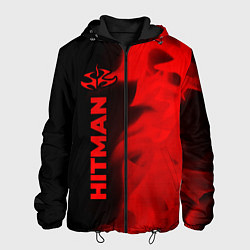 Куртка с капюшоном мужская Hitman - red gradient по-вертикали, цвет: 3D-черный