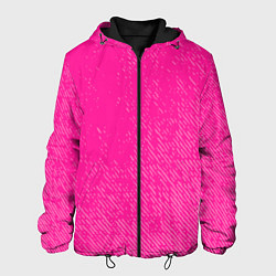 Куртка с капюшоном мужская Джинс с потертостями-розовый, цвет: 3D-черный