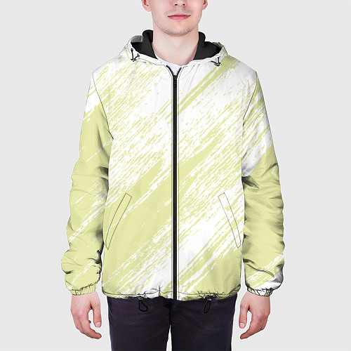 Мужская куртка The color is white and yellow / 3D-Черный – фото 3