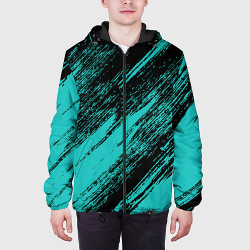 Мужская куртка The color is black and light blue / 3D-Черный – фото 3