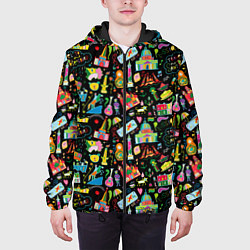 Куртка с капюшоном мужская Путешествие в Санкт-Петербург, цвет: 3D-черный — фото 2