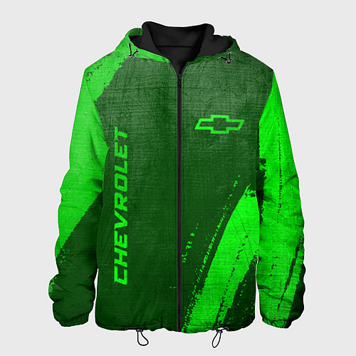 Мужская куртка Chevrolet - green gradient вертикально / 3D-Черный – фото 1