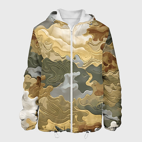 Мужская куртка Золотистый камуфляж / 3D-Белый – фото 1
