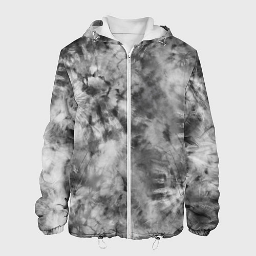 Мужская куртка Серый тай дай - абстракция / 3D-Белый – фото 1