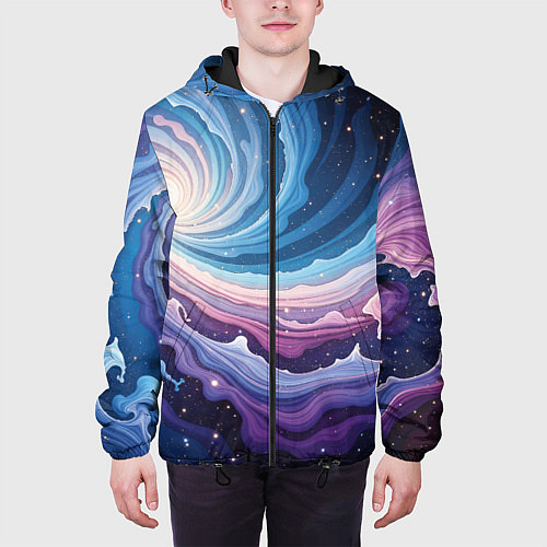 Мужская куртка Космическая волна / 3D-Черный – фото 3