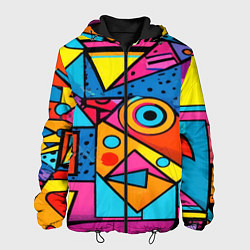 Куртка с капюшоном мужская Кислая геометрия, цвет: 3D-черный