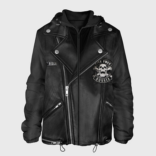 Мужская куртка Косуха байкерская с нашивками / 3D-Черный – фото 1