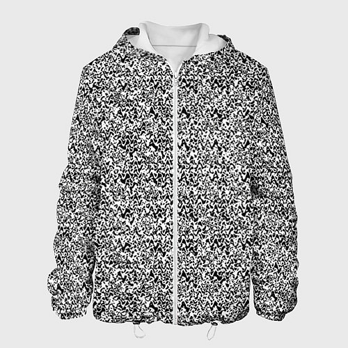 Мужская куртка Чёрно-белый текстурный / 3D-Белый – фото 1