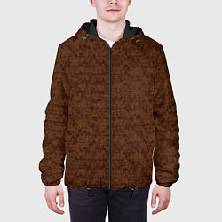 Куртка с капюшоном мужская Коричневый текстурный, цвет: 3D-черный — фото 2