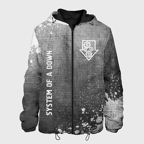 Мужская куртка System of a Down - grey gradient вертикально / 3D-Черный – фото 1