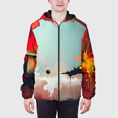 Мужская куртка Сюрреалистичная абстракция / 3D-Черный – фото 3