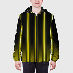 Куртка с капюшоном мужская Neon yellow, цвет: 3D-черный — фото 2